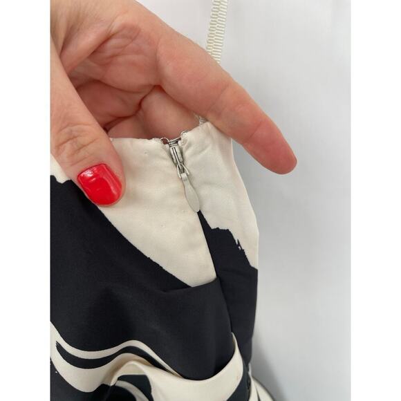 Rebecca Vallance Black White Pompidou One Shoulder Midi Dress size US 6 AUS 10 - Picture 9 of 15